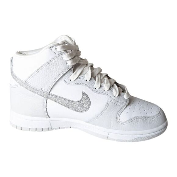 NIKE Dunk High "Silver Glitter Swoosh" Sneakers Size 7 - Picture 7 of 9